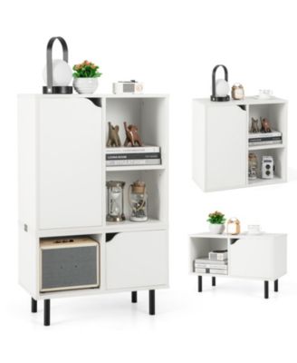 Stackable Bookcase with Adjustable Shelf and Cubes