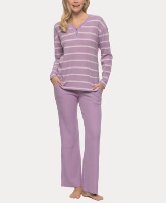 Women's Jolie V-Neck Henley and Pant Lounge Set
