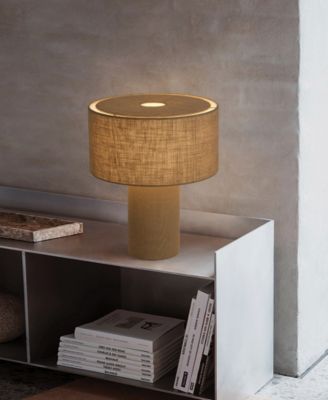 Moonlight 19" Natural Burlap 4-Way Rotary Switch Table Lamp