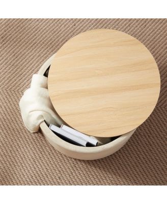 Parker Large Round Coffee Table Storage Ottoman