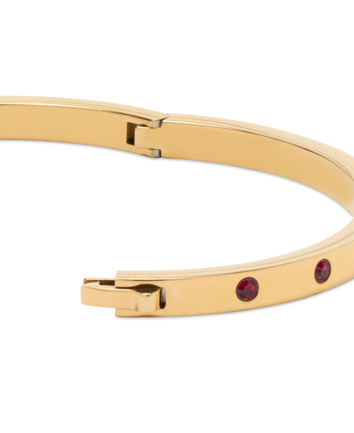 Kate Spade New York Gold-Tone Stainless Steel Color Cubic Zirconia Bangle Bracelet - Ruby