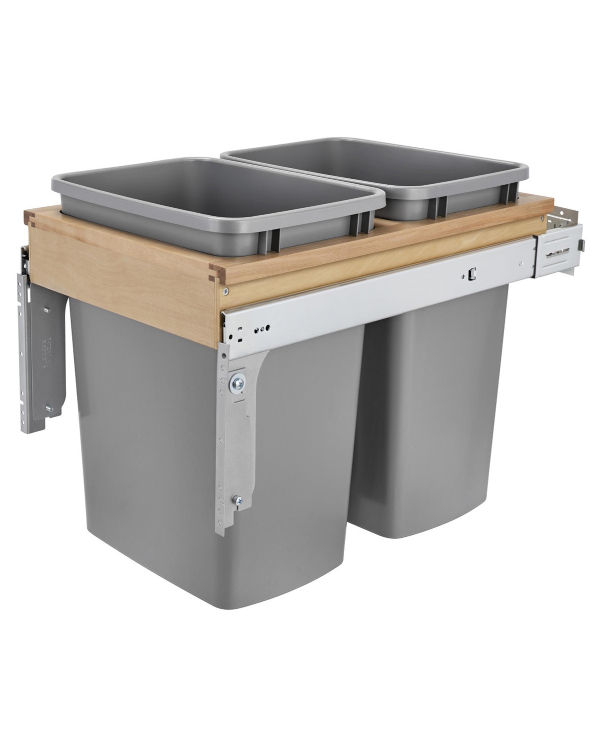 Pull Out Top Mount Trash Can w/ Soft-Close, 35 Qt, 4WCTM-18BBSCDM2 - Grey