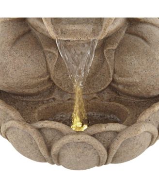 Calm Buddha 22" High Large Zen Asian Indoor Outdoor Decor Sand Stone Floor Fountain with Light LED Outside
