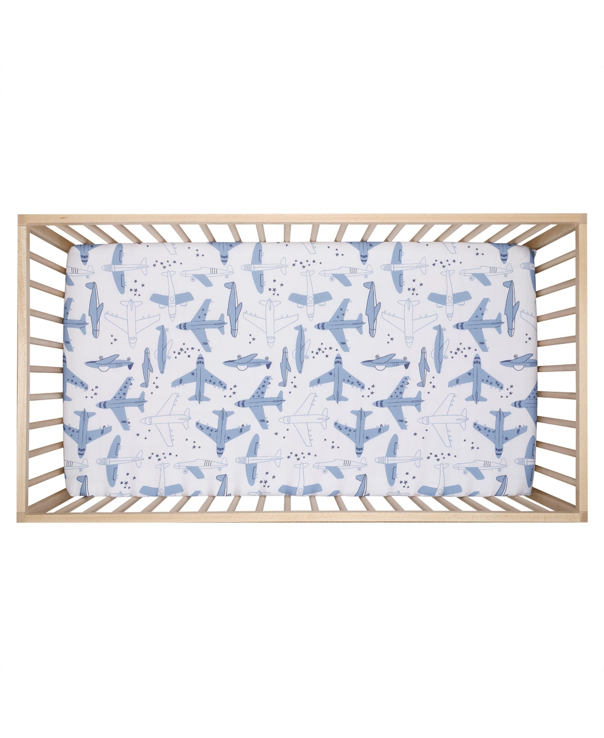 Bedtime Originals Little Aviator Airplane Baby/Toddler White Fitted Crib Sheet