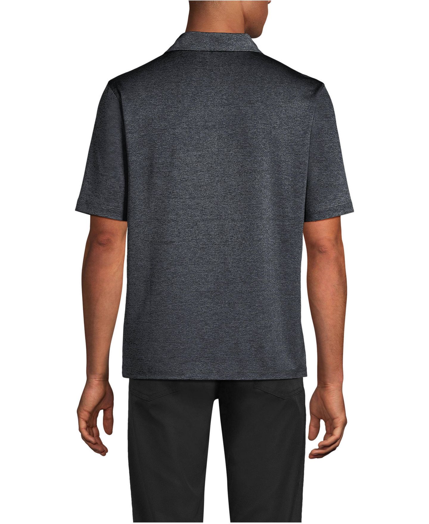 Мужское поло Lands' End Rapid Dry Space Dye Polo Shirt, цвет: Чёрный космический — фото 3