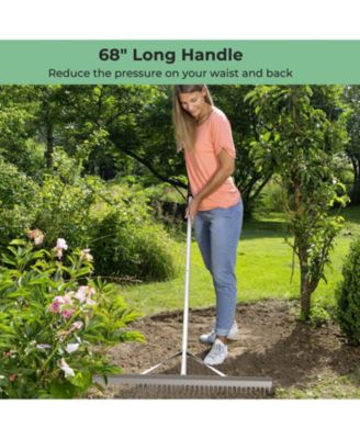 Aluminum Rake with 36 Inch Wide Rake Head and 68 Inch Long Handle