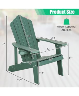 Weather Resistant HIPS Outdoor Adirondack Chair with Cup Holder