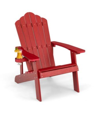 Weather Resistant HIPS Outdoor Adirondack Chair with Cup Holder