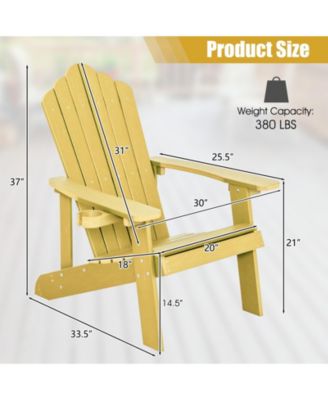 Weather Resistant HIPS Outdoor Adirondack Chair with Cup Holder
