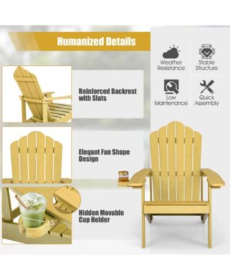 Weather Resistant HIPS Outdoor Adirondack Chair with Cup Holder