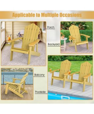 Weather Resistant HIPS Outdoor Adirondack Chair with Cup Holder