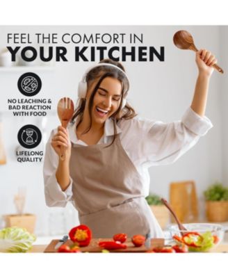 12-Piece Teak Wooden Utensils for Cooking