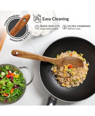 12-Piece Teak Wooden Utensils for Cooking