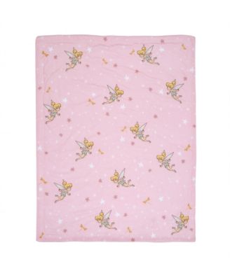 Disney Tinker Bell Pink Soft Fleece Faux Shearling Baby Blanket