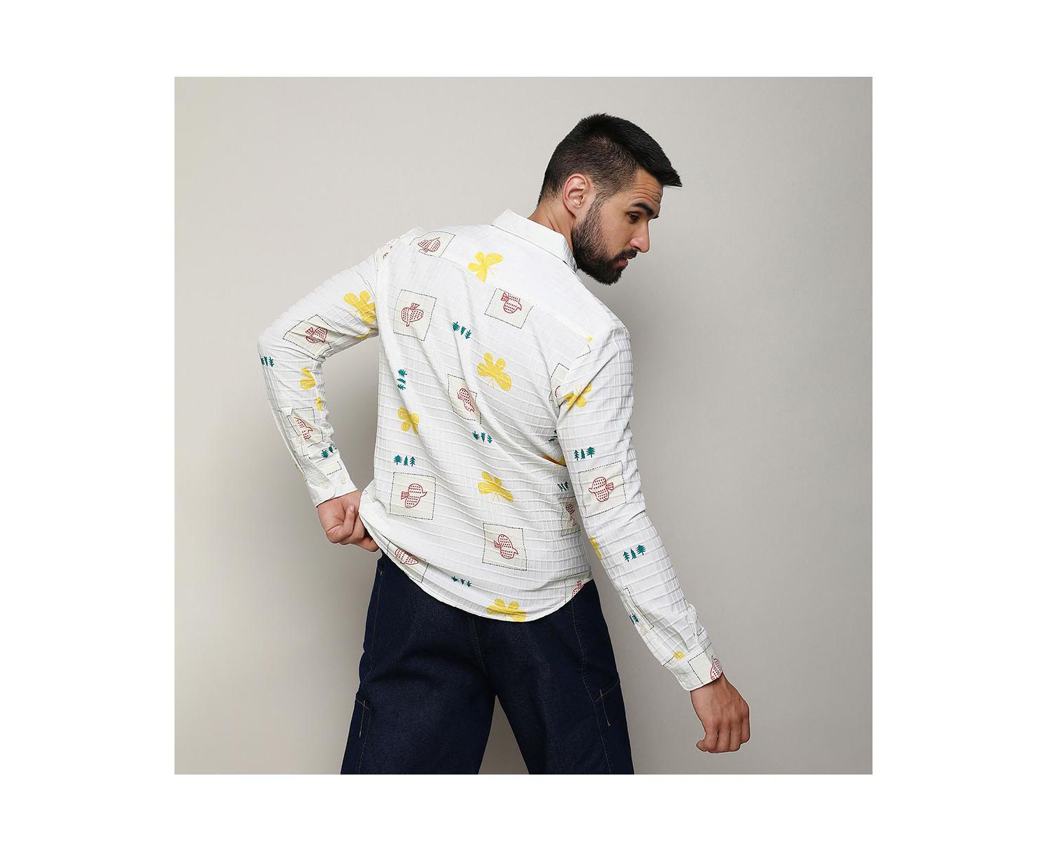 Men's Chalk White Butterfly Pine Shirt