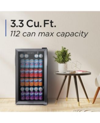 2.4 Cu. Ft. Beverage Cooler with Double Pane Glass Door Drink Fridge with 76-Can Capacity