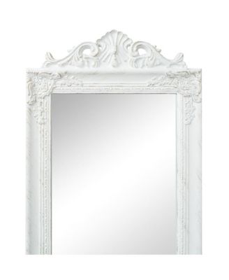 Free-Standing Mirror Baroque Style 63"x15.7" White