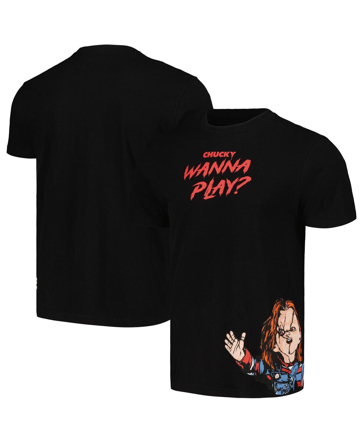 Men's and Women's Black Chucky Wanna Play T-Shirt - Black