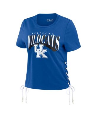 Women's Royal Kentucky Wildcats Side Lace-Up Modest Crop T-Shirt