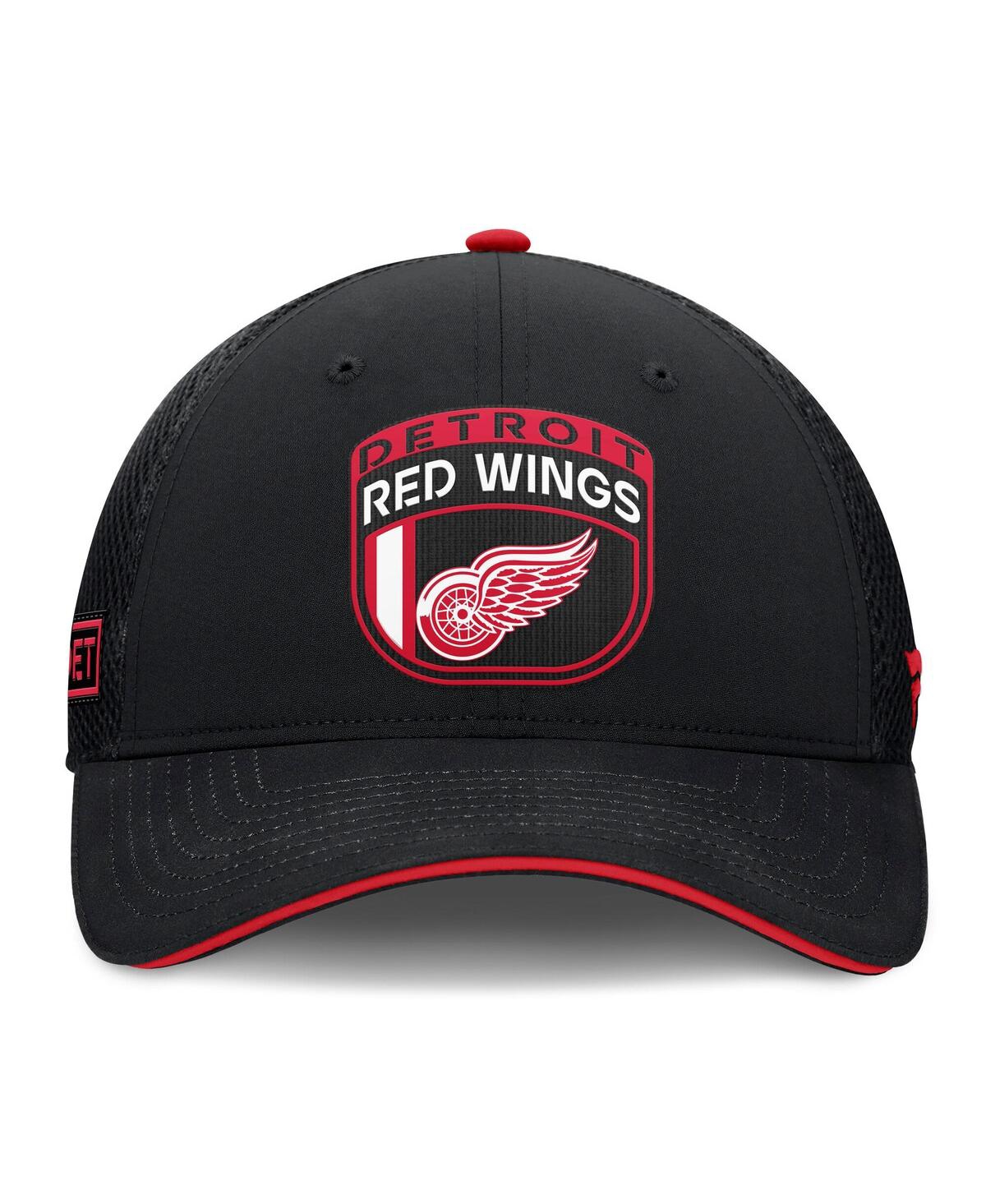 Fanatics Men'sDetroit Red Wings 2024 Nhl Draft on Stage Trucker Adjustable Hat - Black, Red