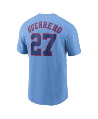 Men's Vladimir Guerrero Powder Blue Montreal Expos Cooperstown Collection Fuse Name Number T-Shirt