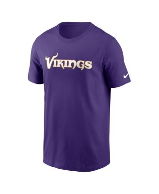 Men's Purple Minnesota Vikings Primetime Wordmark Essential T-Shirt