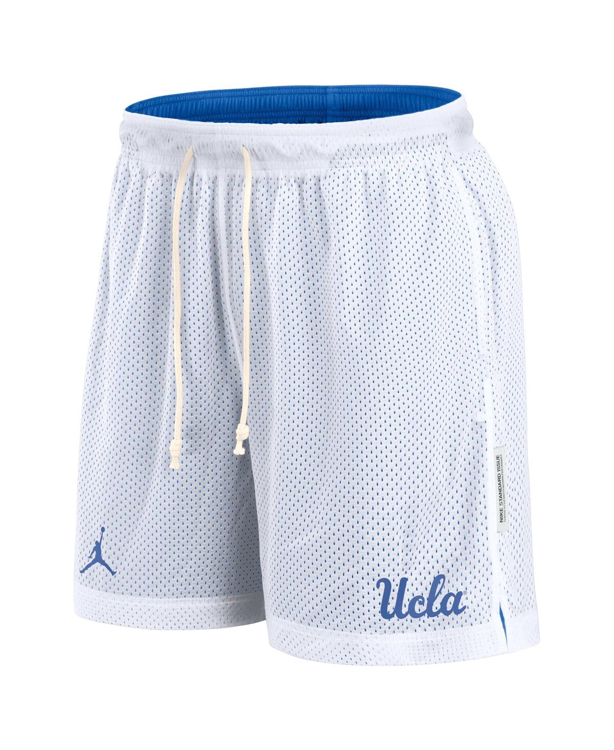 JORDAN MEN'S WHITE/BLUE UCLA BRUINS PRIMETIME REVERSIBLE SHORTS 