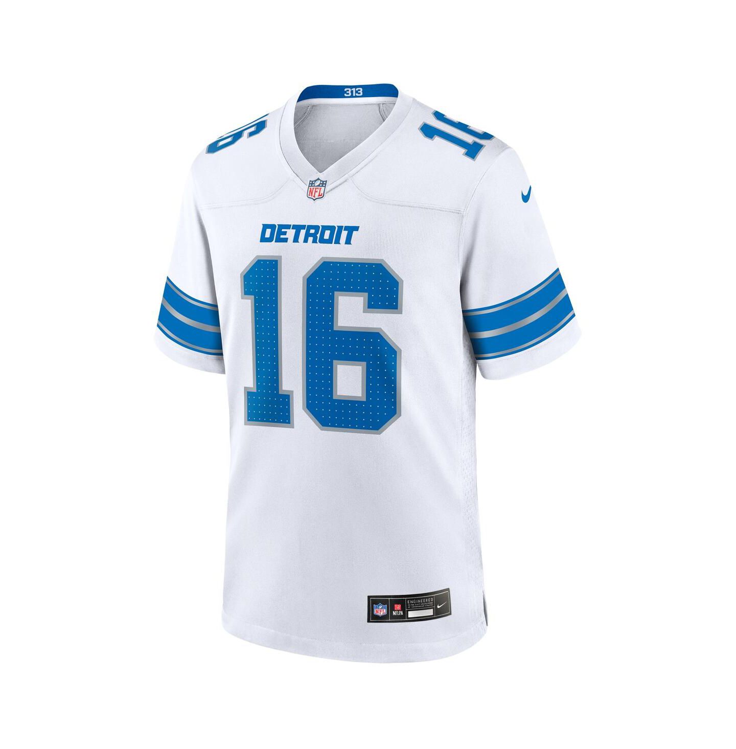 Мужской топ Nike Jared Goff White Detroit Lions Game Jersey — фото 3