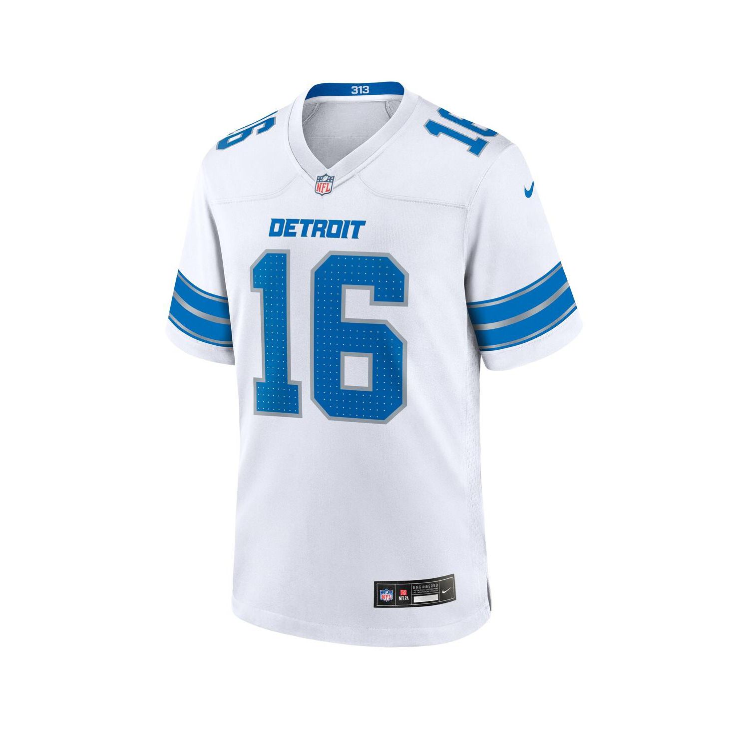 Men's Jared Goff White Detroit Lions Game Jersey