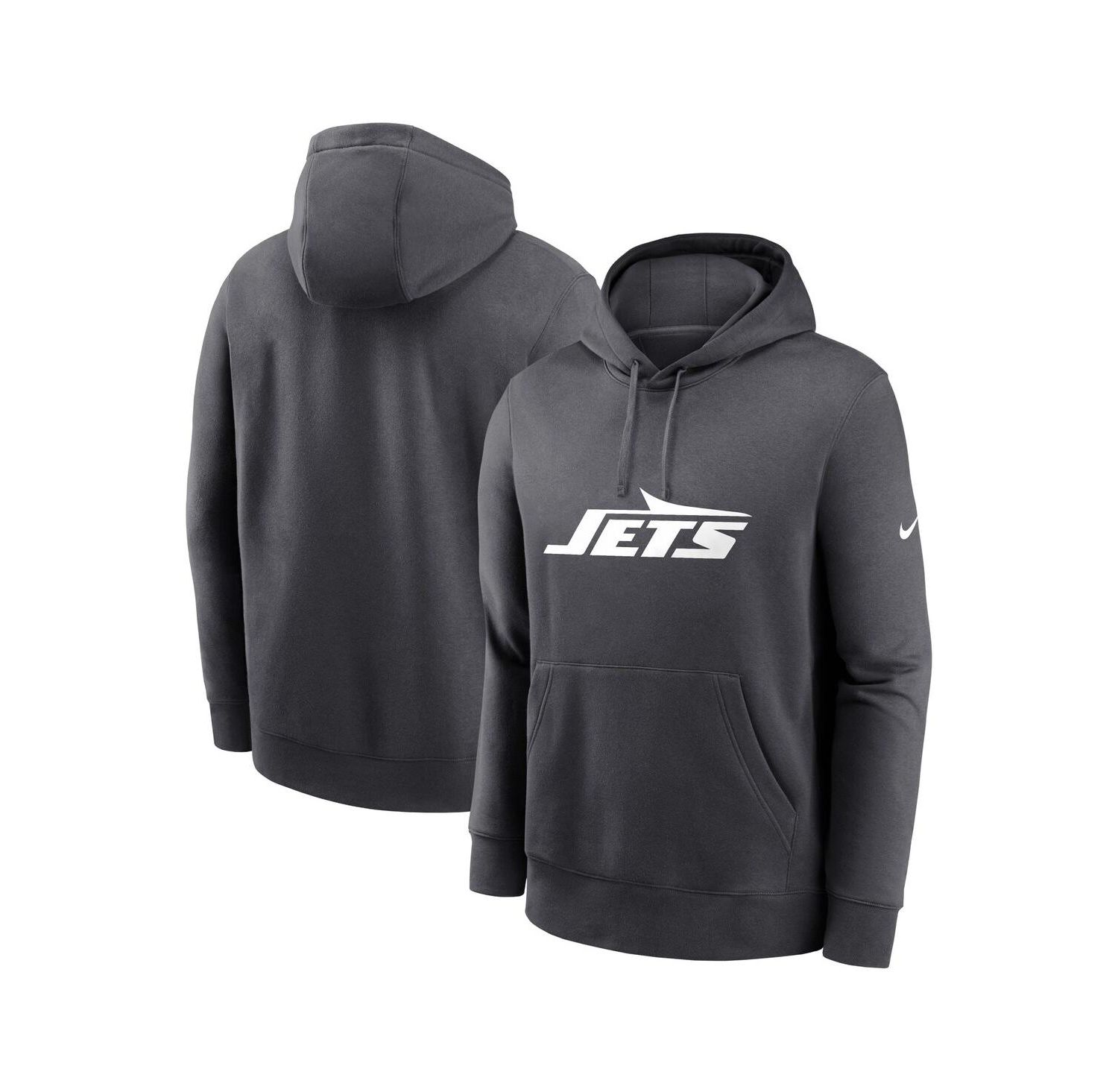 Men's Anthracite New York Jets Club Logo Pullover Hoodie