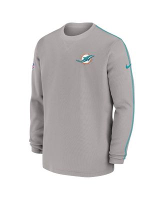Men's Gray Miami Dolphins 2024 Sideline Coaches Long Sleeve Top