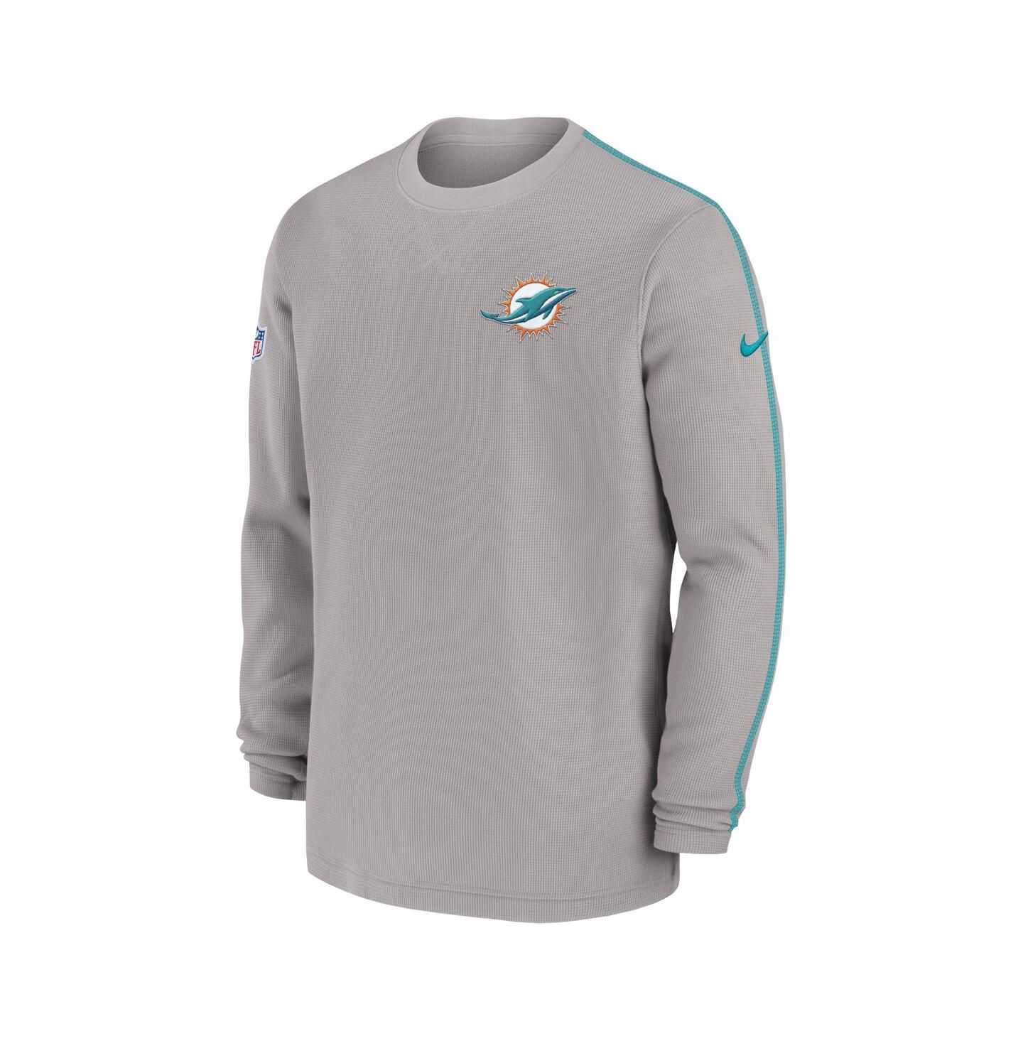 Мужской топ Nike Gray Miami Dolphins 2024 Sideline Coaches Long Sleeve — фото 2