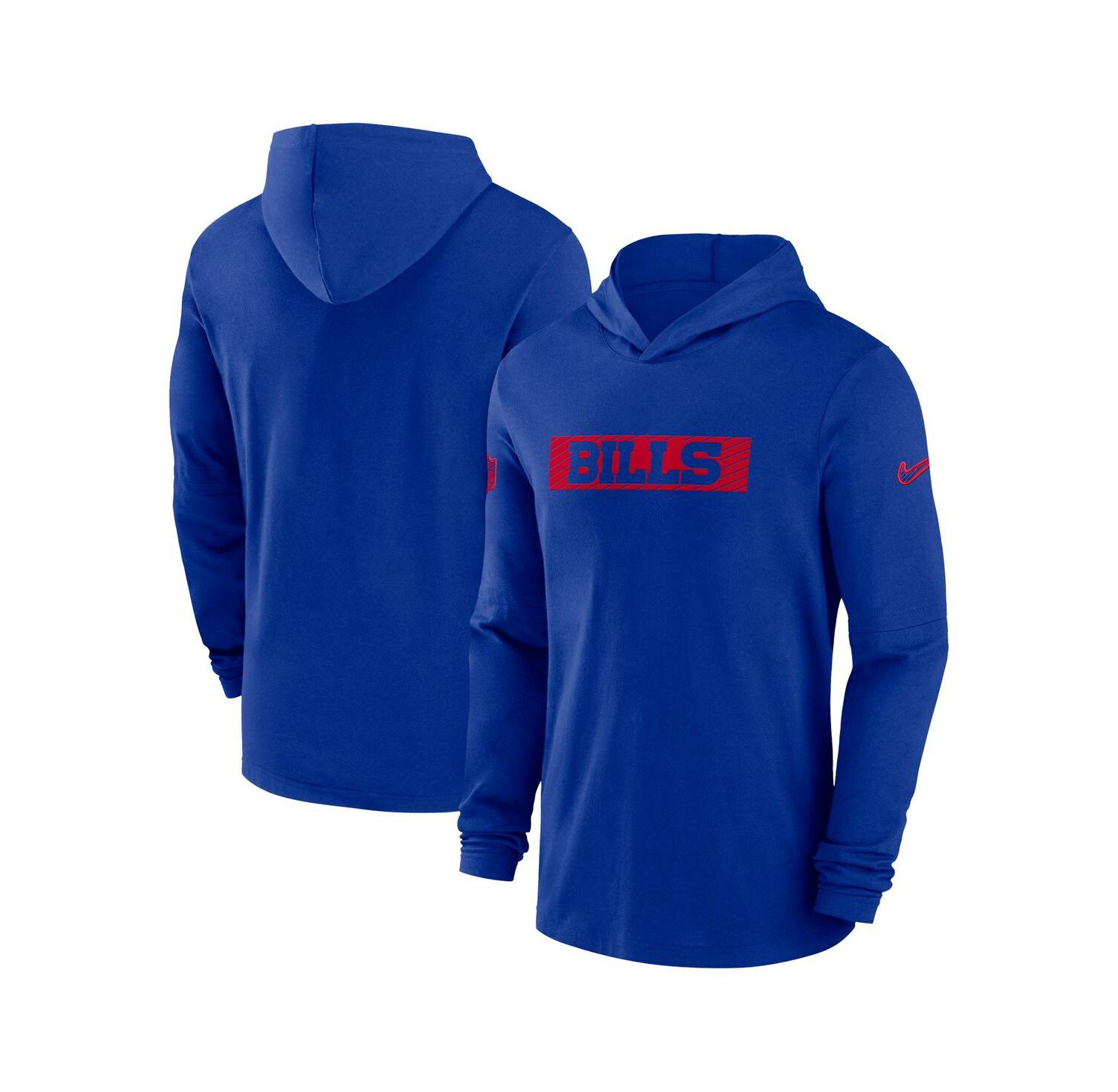 Men's Royal Buffalo Bills Sideline Hoodie Performance Long Sleeve T-Shirt