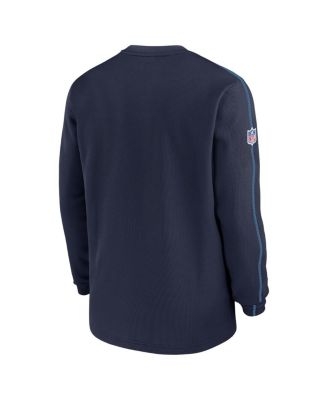 Men's Navy Tennessee Titans 2024 Sideline Coaches Long Sleeve Top