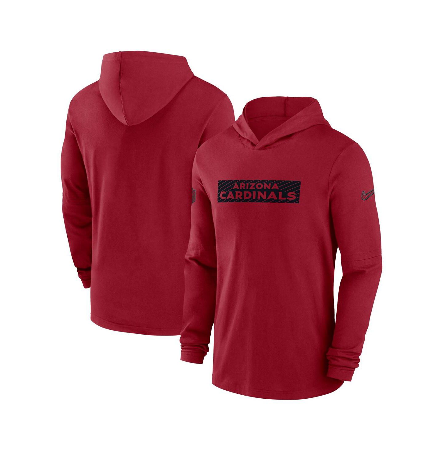 Мужское худи Nike Cardinal Arizona Cardinals Sideline Performance Long Sleeve T-Shirt — фото 1