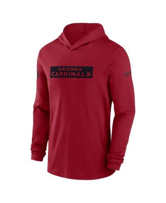 Men's Cardinal Arizona Cardinals Sideline Hoodie Performance Long Sleeve T-Shirt