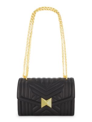 Gold Chain Quilted Napa Leather Handbag