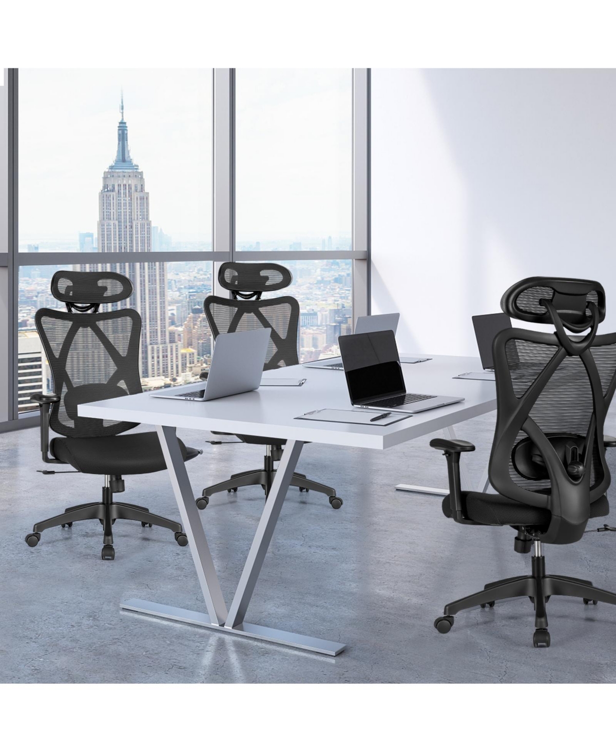 Skonyon High Back Mesh Executive Chair with Adjustable Lumbar Support