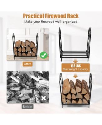 Heavy-Duty Steel Firewood Log Rack