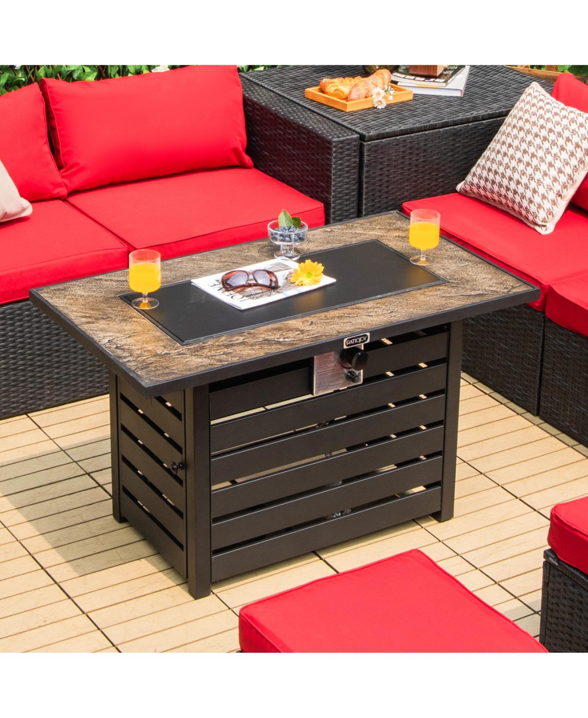 Givimo 42 Inch 50000 Btu Propane Fire Pit Table with Ore Powder Surface