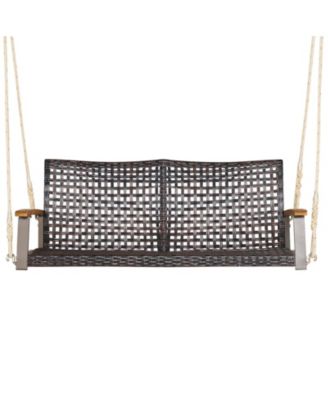 2-Person Rattan Hanging Porch Swing Chair