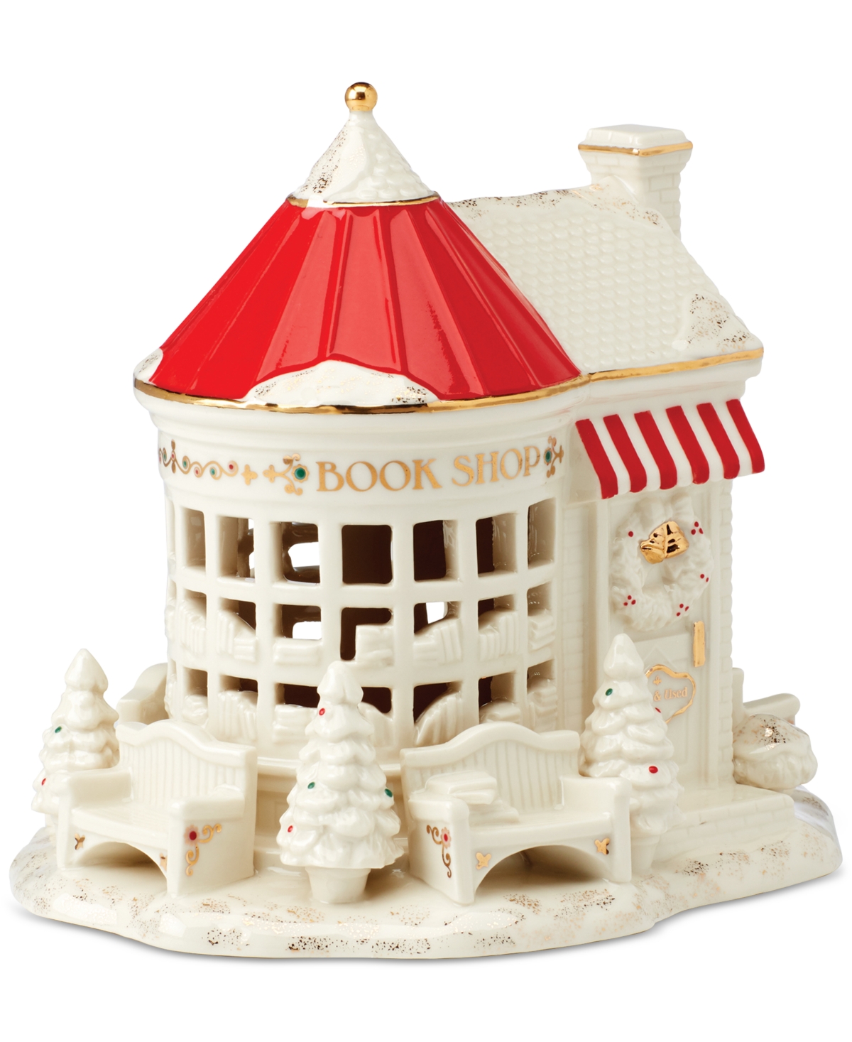 Lenox New For 2024!  Mistletoe Park Village Book Store Lit Figurine, Exclusively At Macy's In Ivory