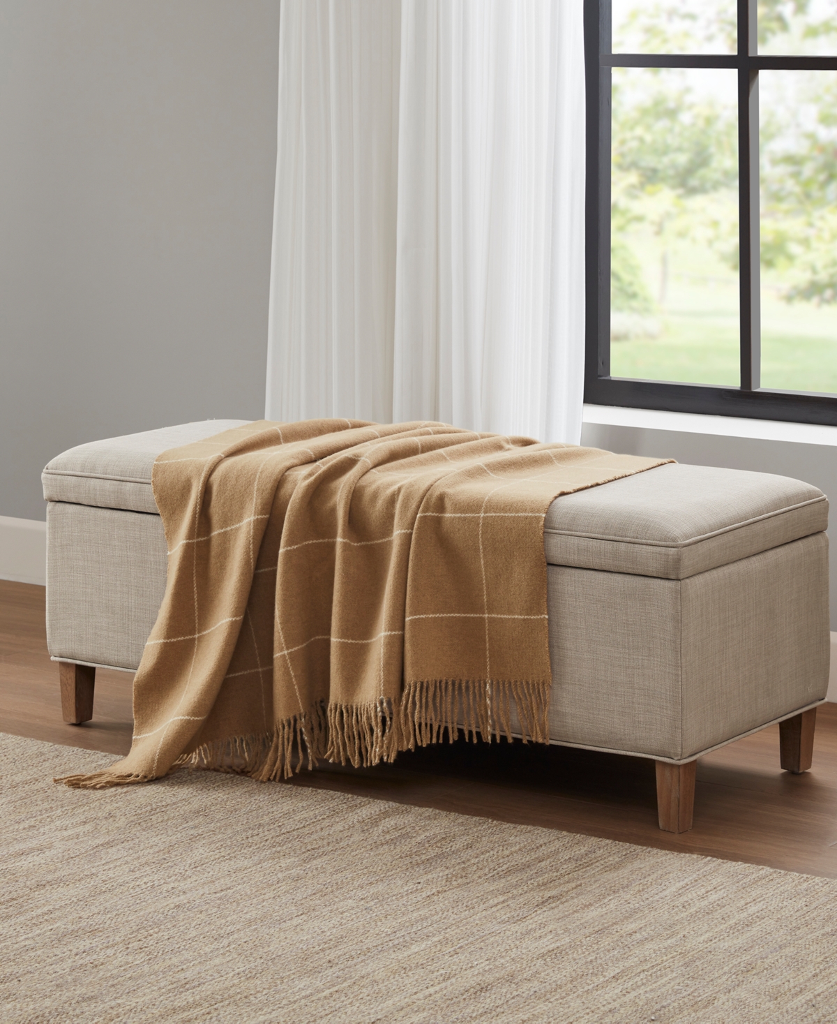 Charter Club Windowpane Throw, 50