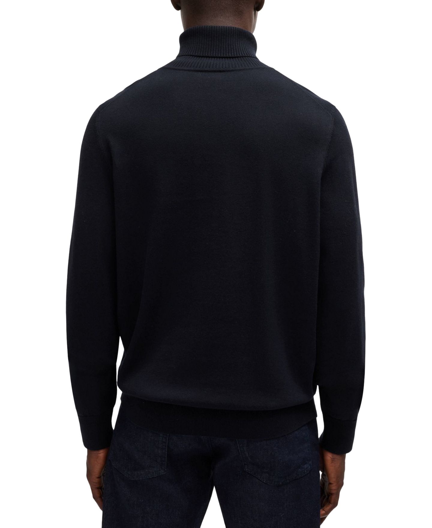 Мужской свитер Hugo Boss Rollneck Regular-Fit, цвет: Тёмный синий — фото 2