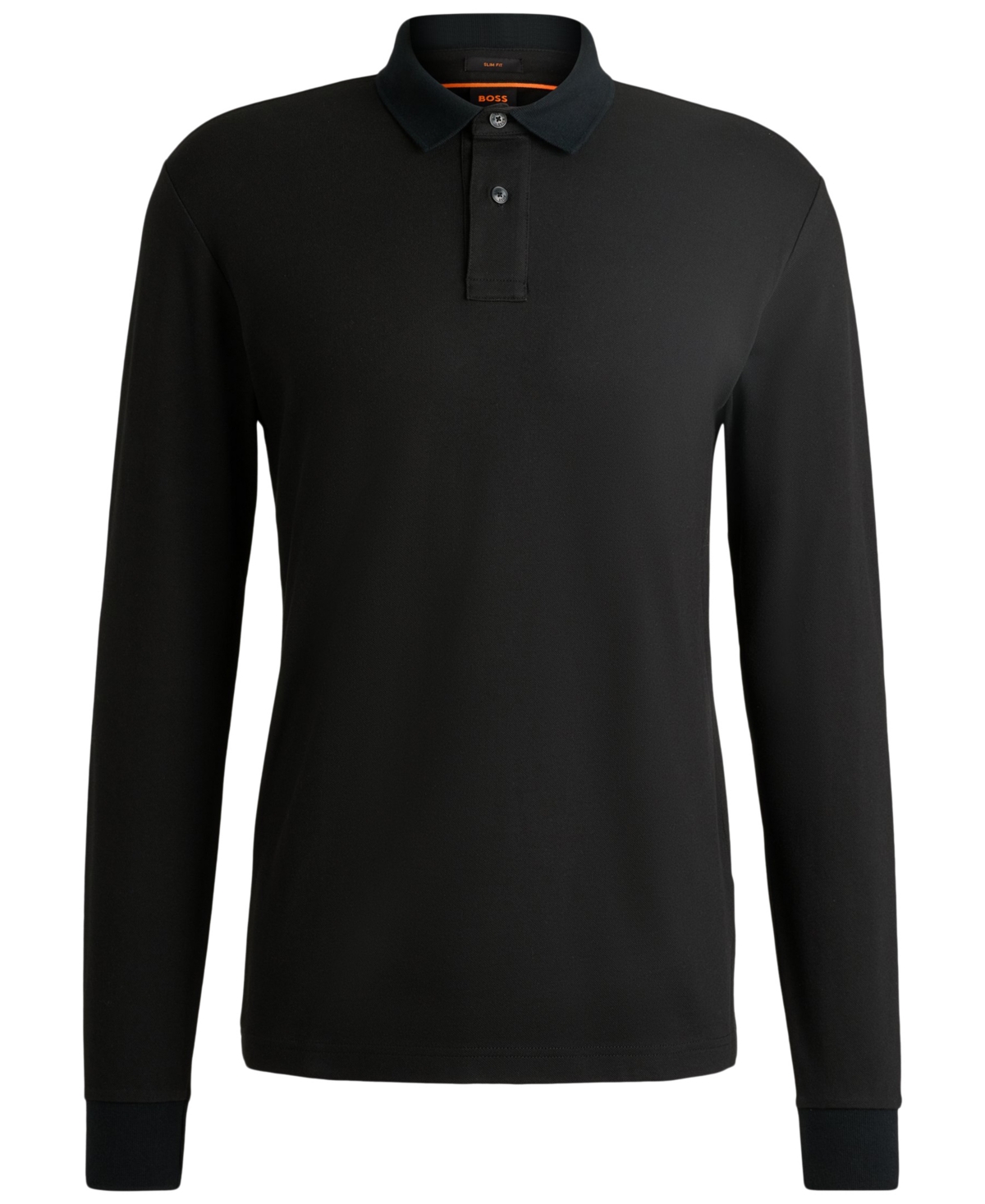 Hugo Boss Boss By  Men's Logo Patch Slim-fit Polo In Black