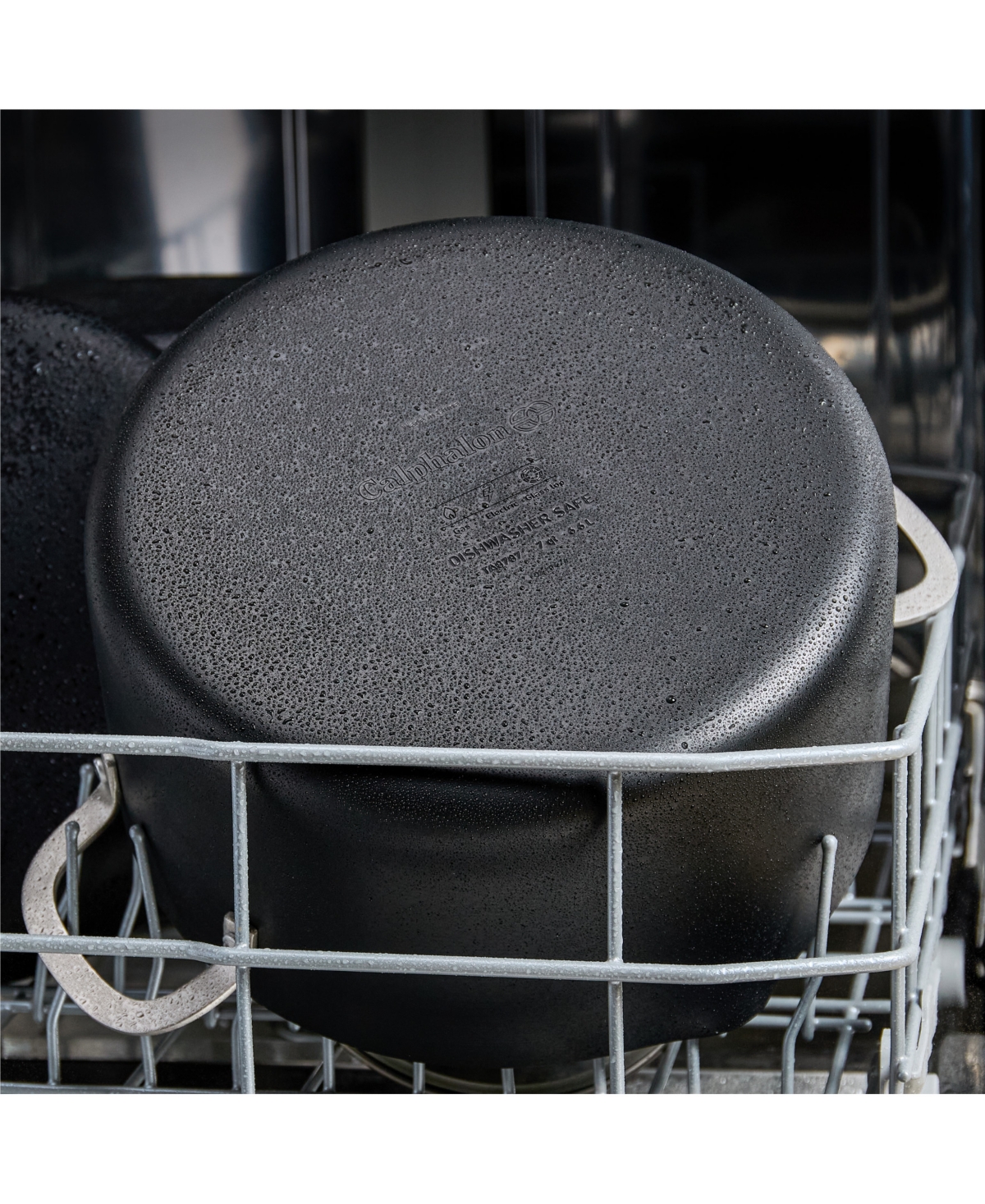 Shop Calphalon Hard-anodized Nonstick 7-quart Dutch Oven With Lid In Black