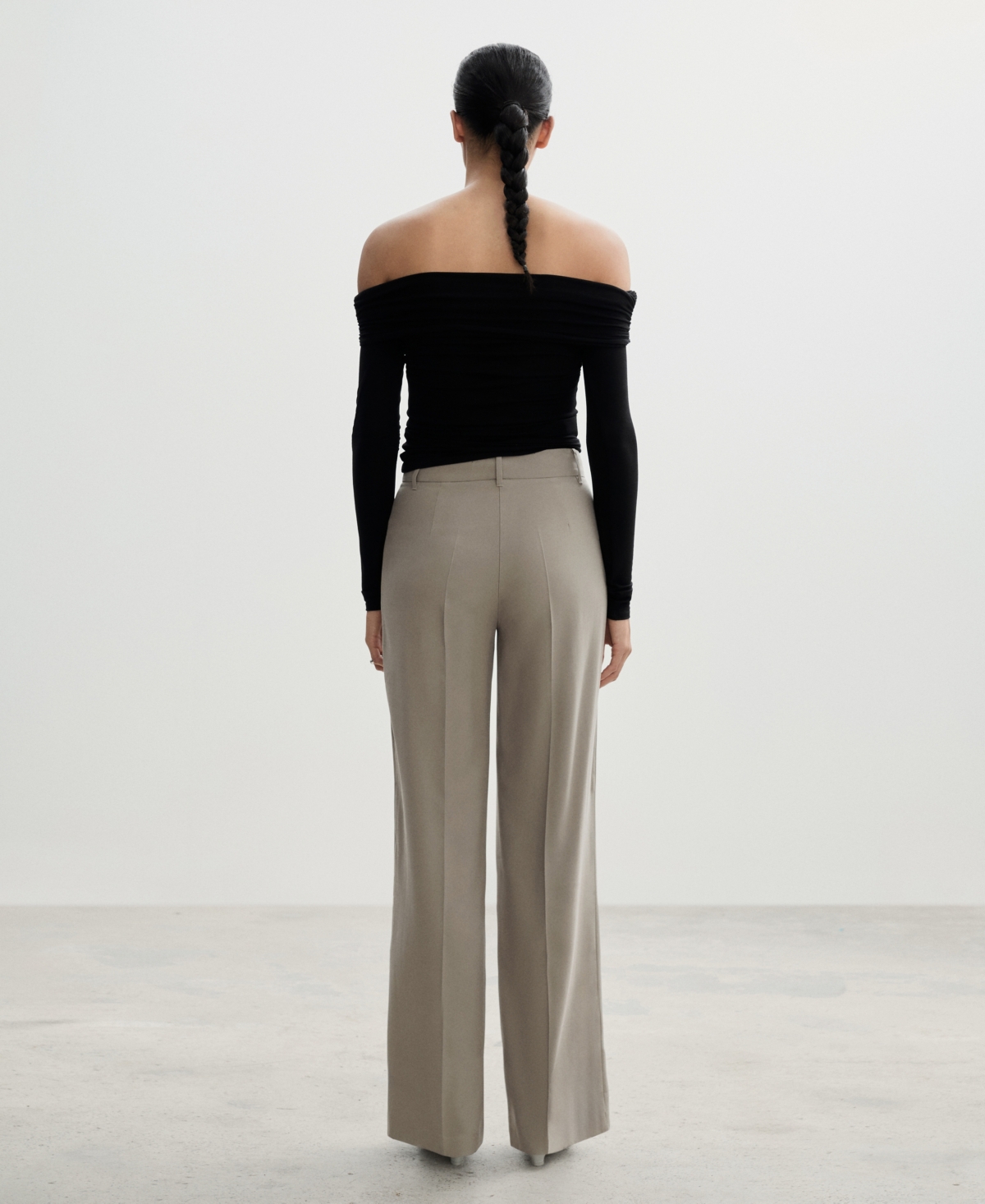 Mango Women's Wide Leg Pleated Pants