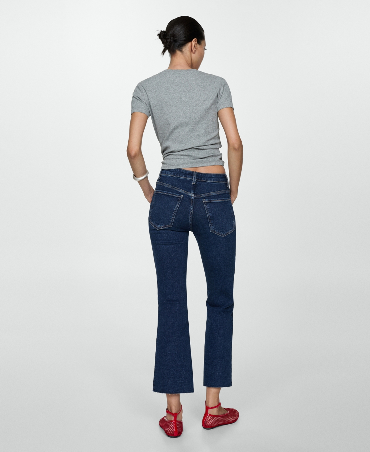 Mango Women's Sienna Flare Crop Jeans