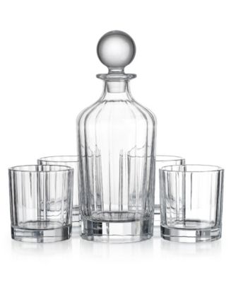 Godinger 5 Piece Whiskey Set with Decanter and 4 Double Old Fashioned Glasses - Macy's