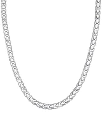 Bulova - Men's Polished Link 22" Chain Necklace in Sterling Silver-Plate, BVC1062-WSNA
